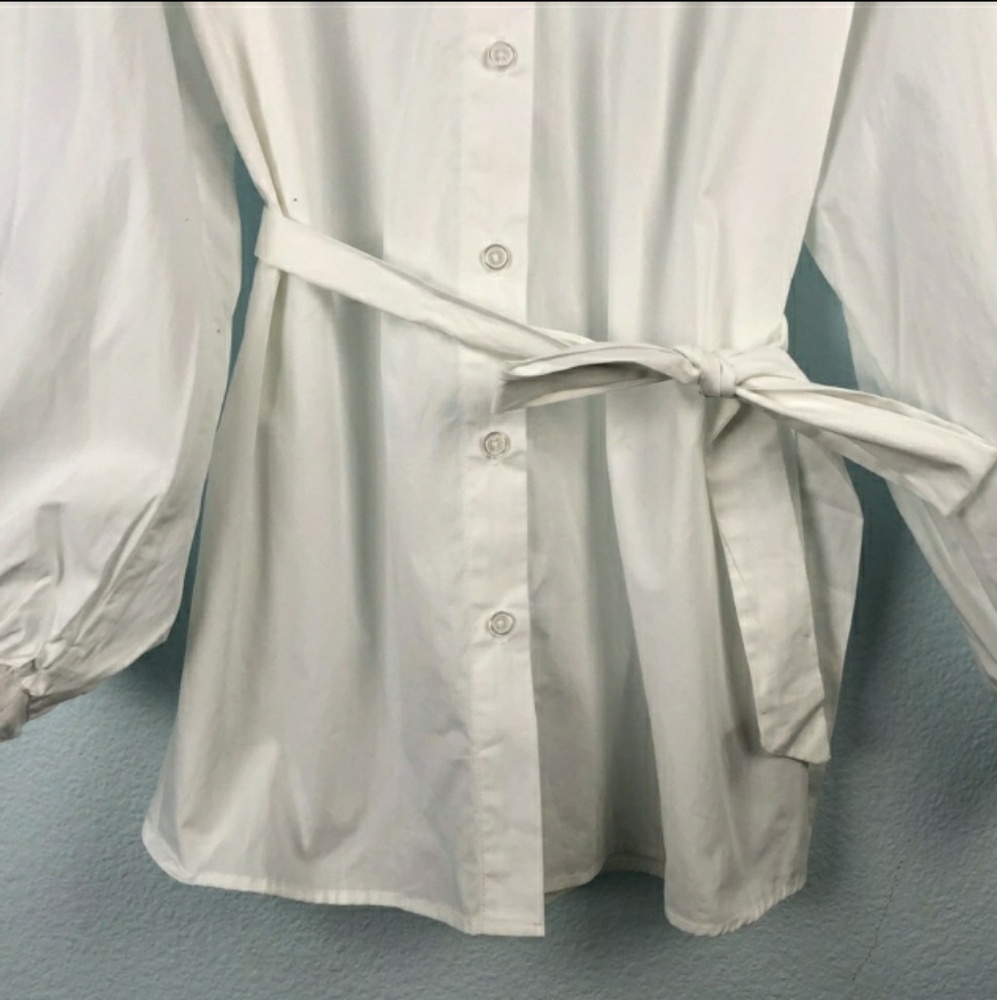 Ballon sleeved white oversized blouse - Picture 4 of 4